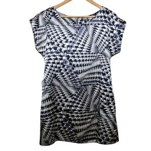 Apt 9 Black and Silver Geometric Print Dress Womens Size Small
